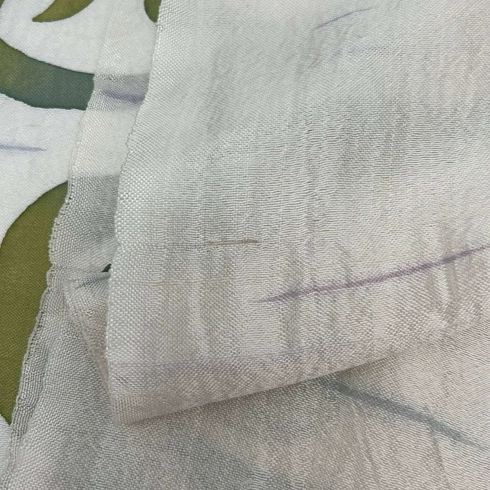 Silk Scarf Unbranded Butterfly Pattern Purple White Green
